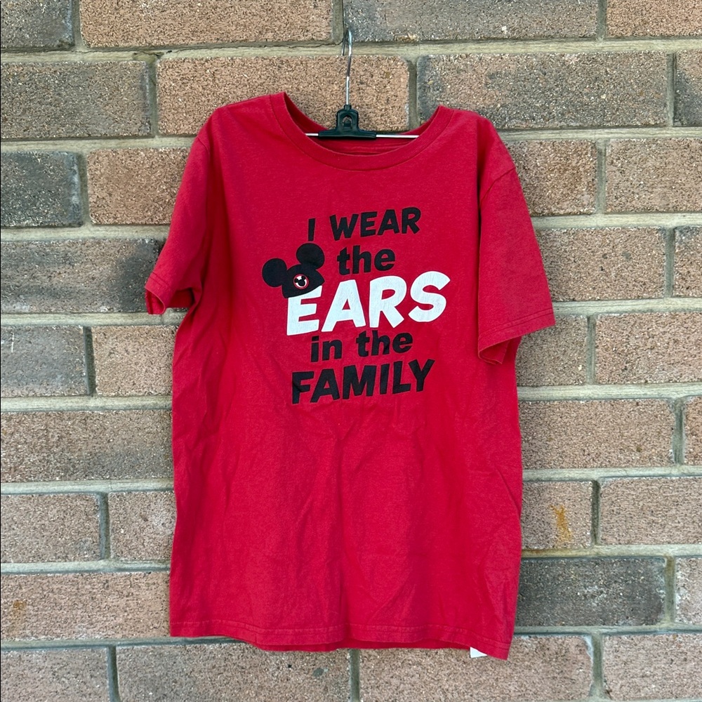 Disney Red Kids Tee with Mickey Ears Graphic Size Large